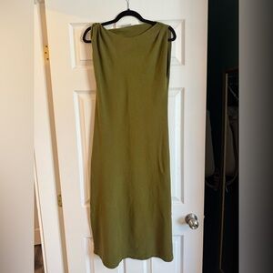 Olive Green Sleeveless Dress